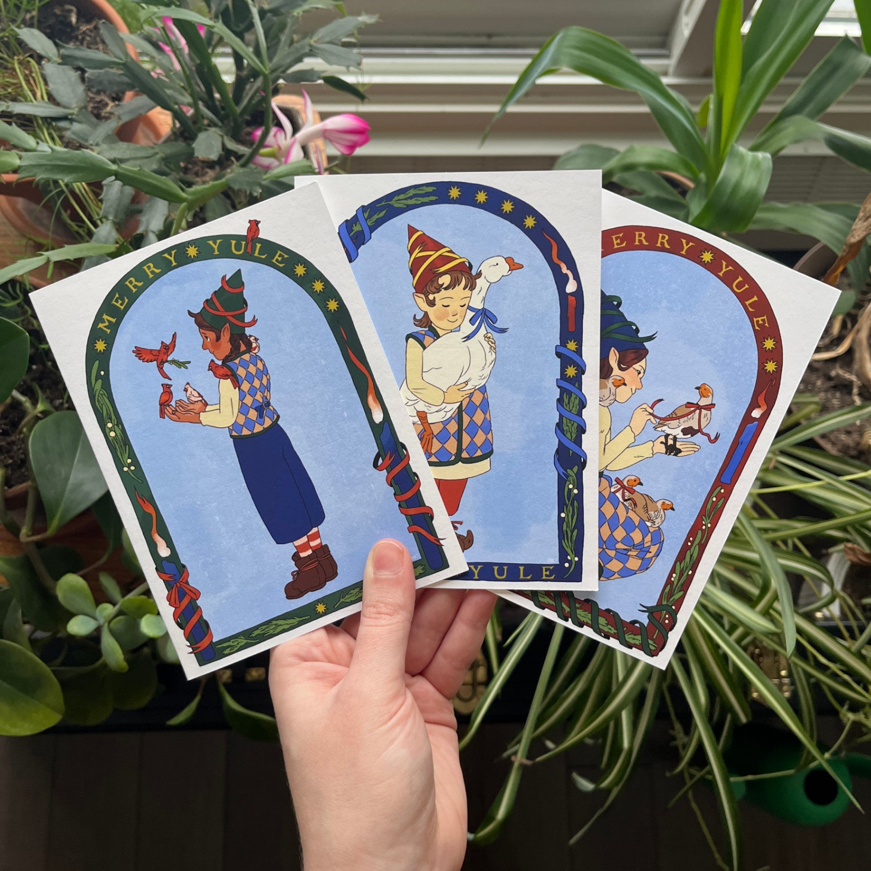 Yule Birders Card Set