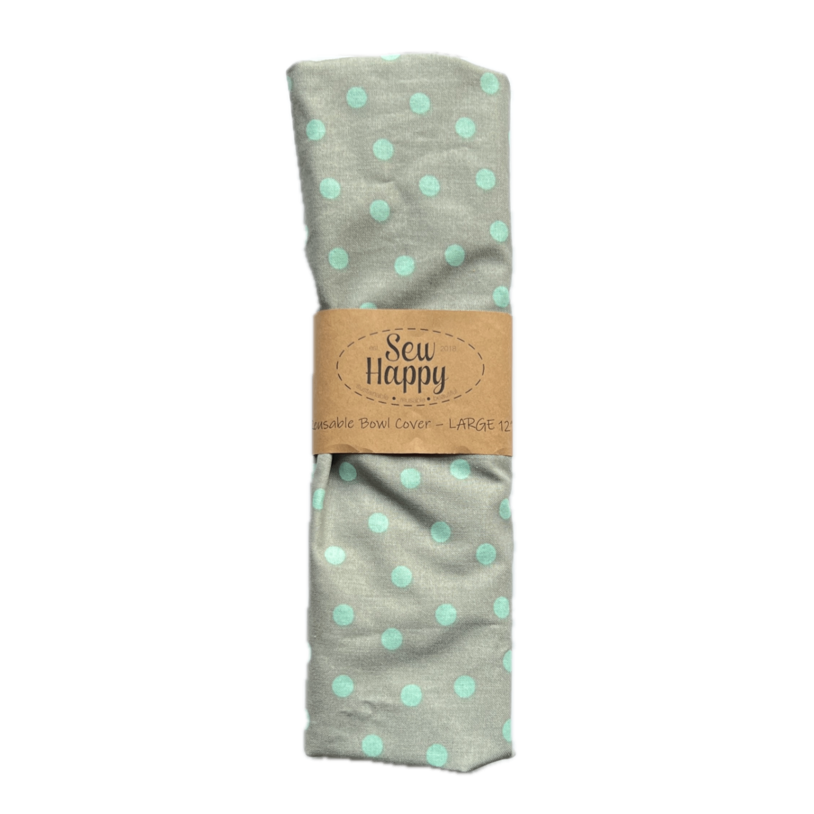 Large Reusable Bowl Cover - Blue Polka Dots 