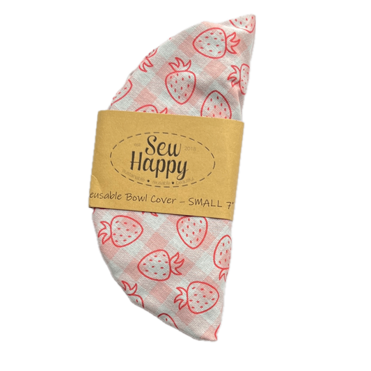 Small Reusable Bowl Cover - Strawberries