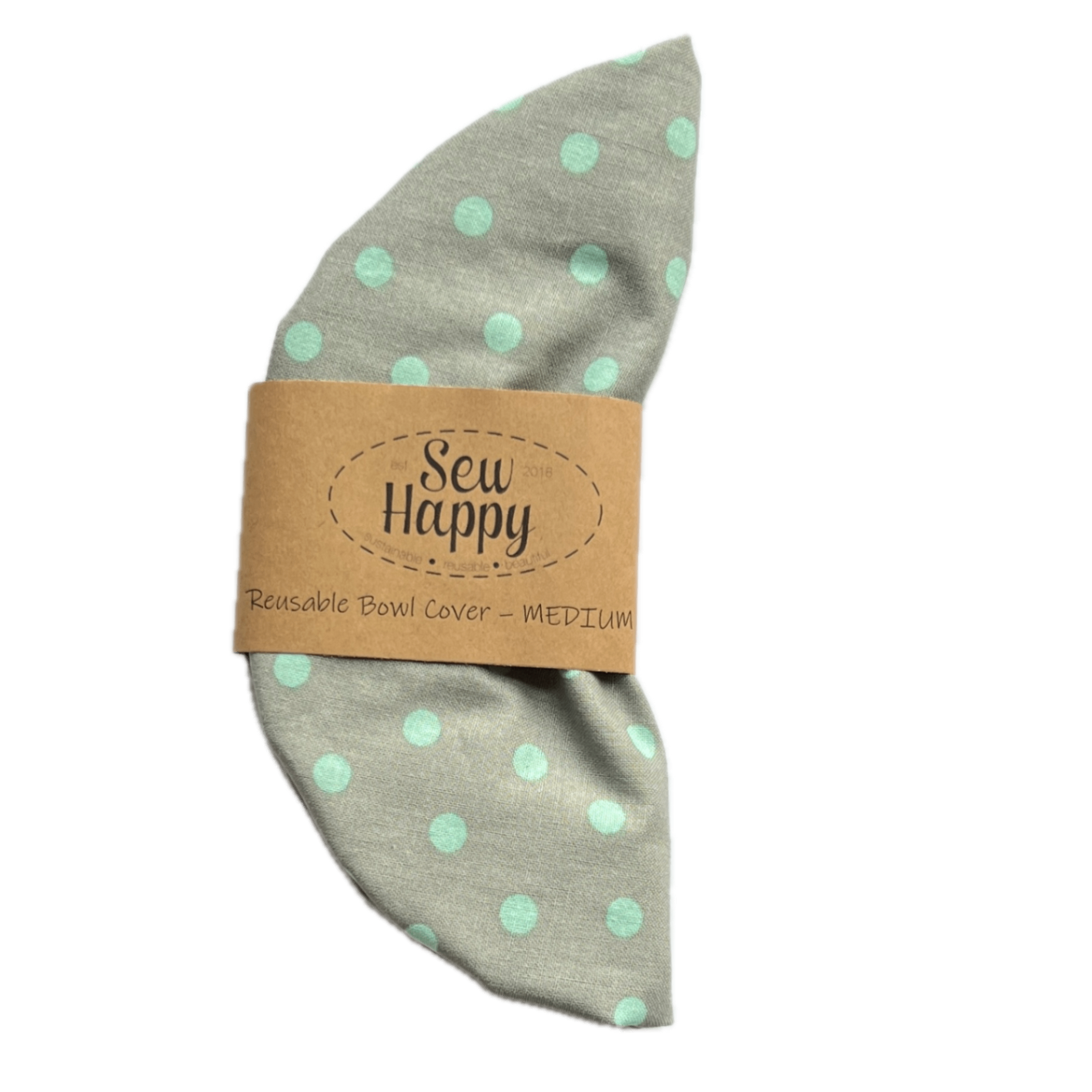 Medium Reusable Bowl Cover - Blue Polka Dots