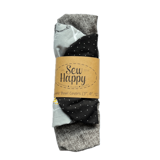 Set of 3 Bowl Covers - Greys and Blacks