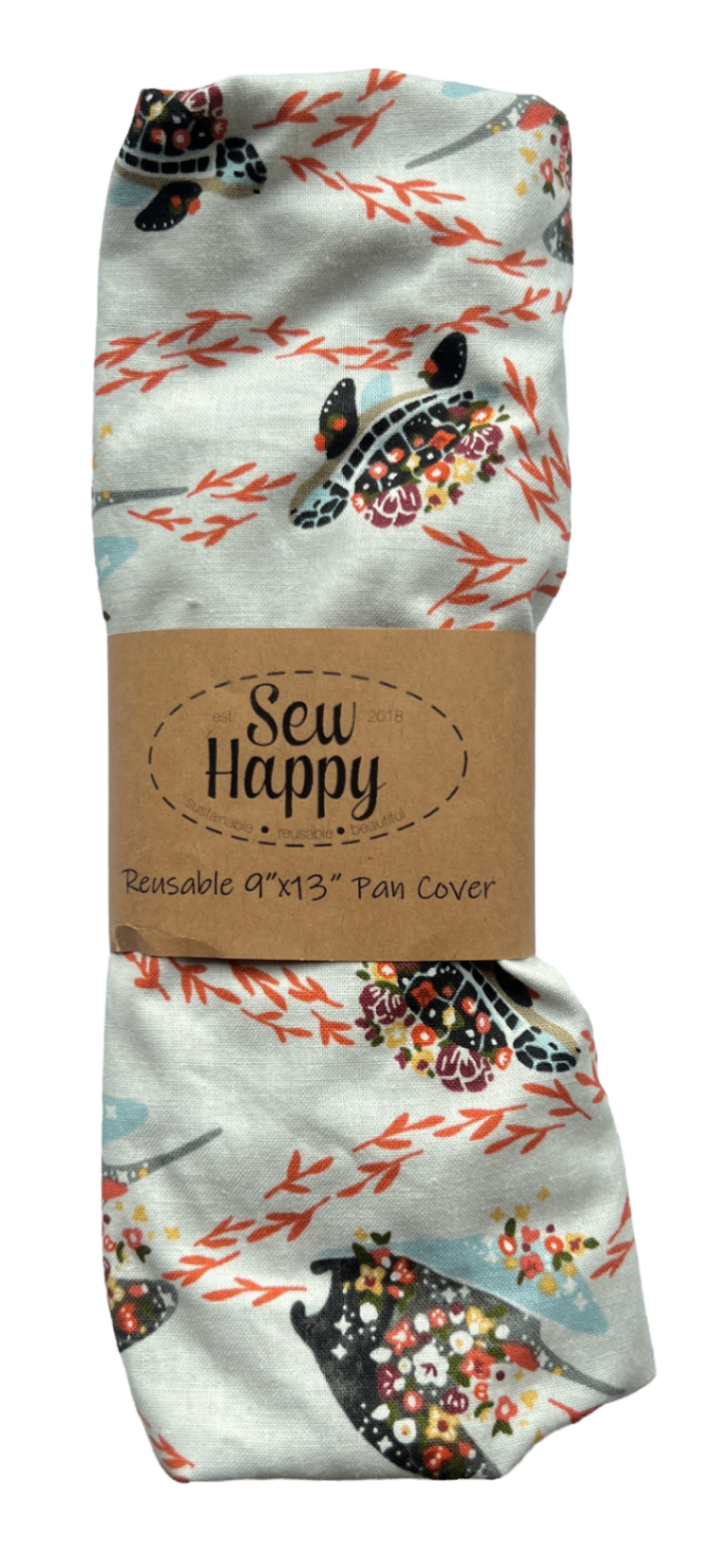 Reusable 9" x 13" Pan Cover - Floral Sea Life