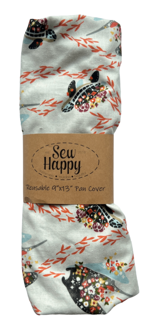 Reusable 9" x 13" Pan Cover - Floral Sea Life