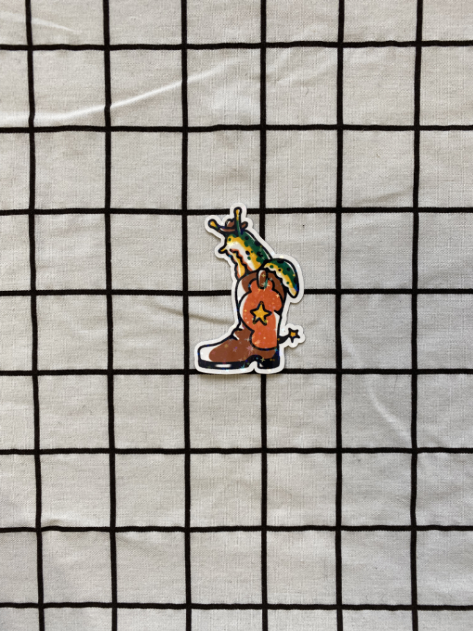 Snail Cowboy Boot Sticker