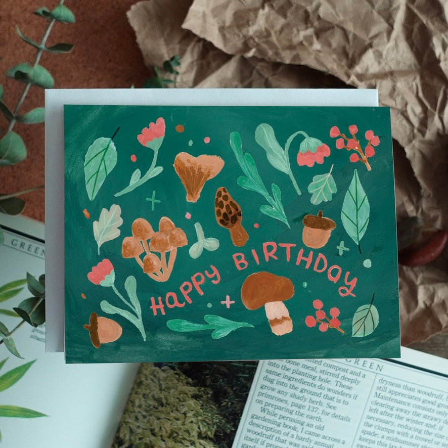 Happy Birthday Mushrooms Card