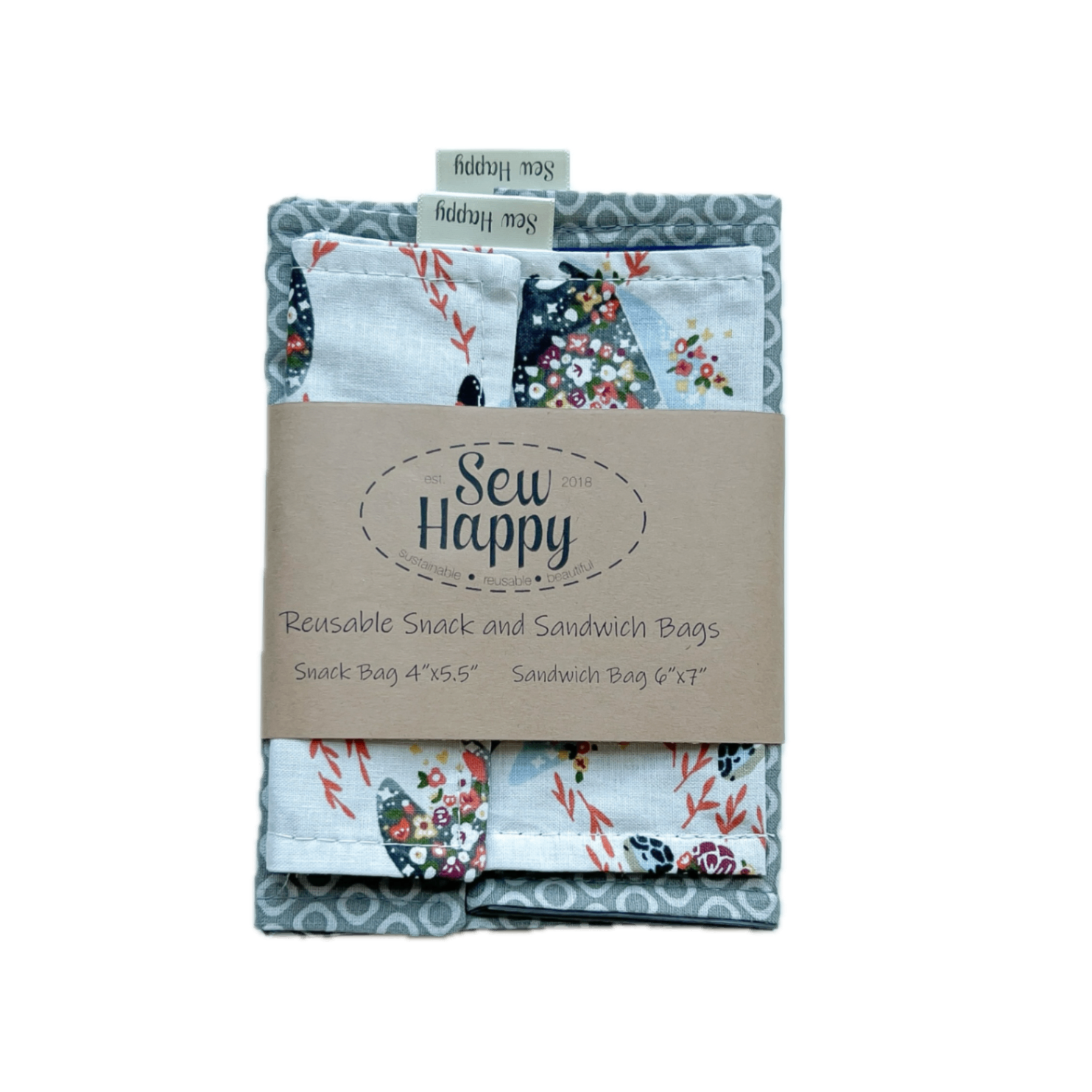 Reusable Snack and Sandwich Bags - Sea Life