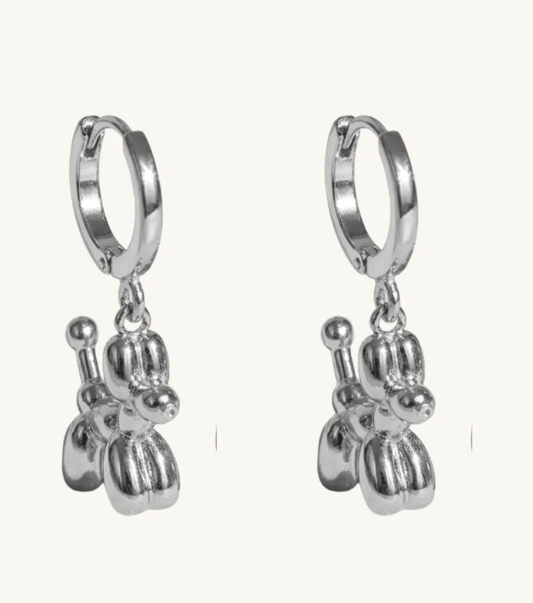 Balloon Dog Silver Huggies 
