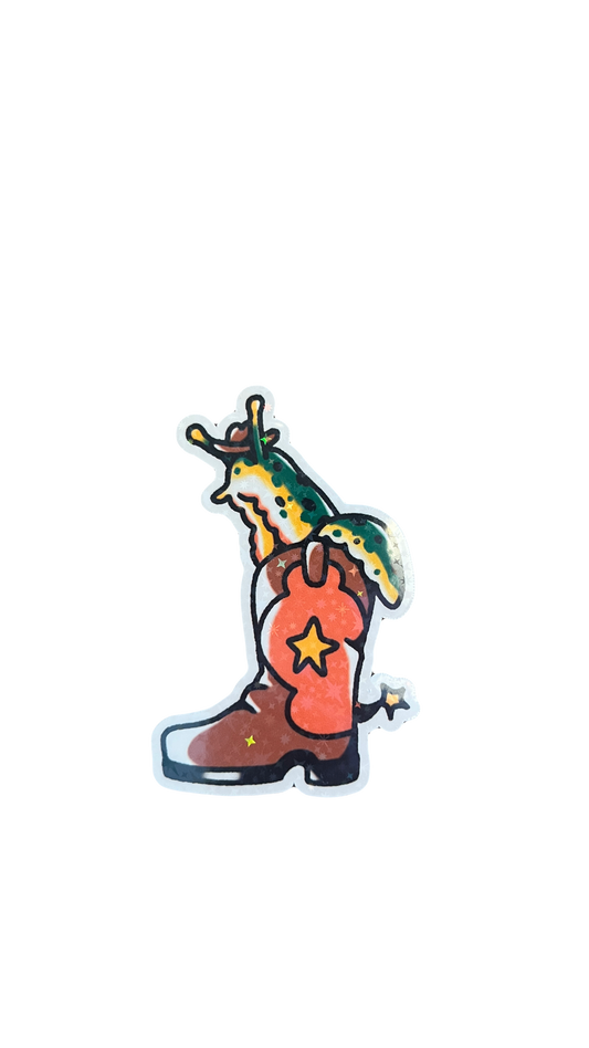 Snail Cowboy Boot Sticker