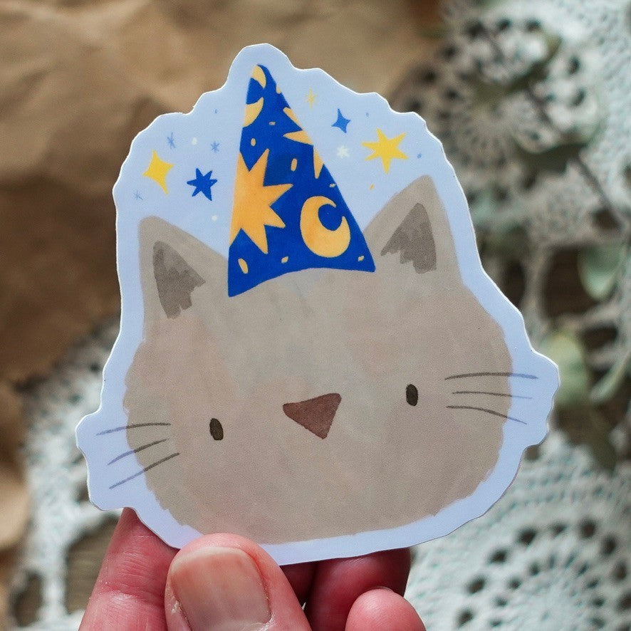 Wizard Cat Vinyl Sticker