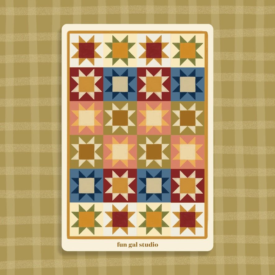 Cozy Quilt Squares Sticker Sheet
