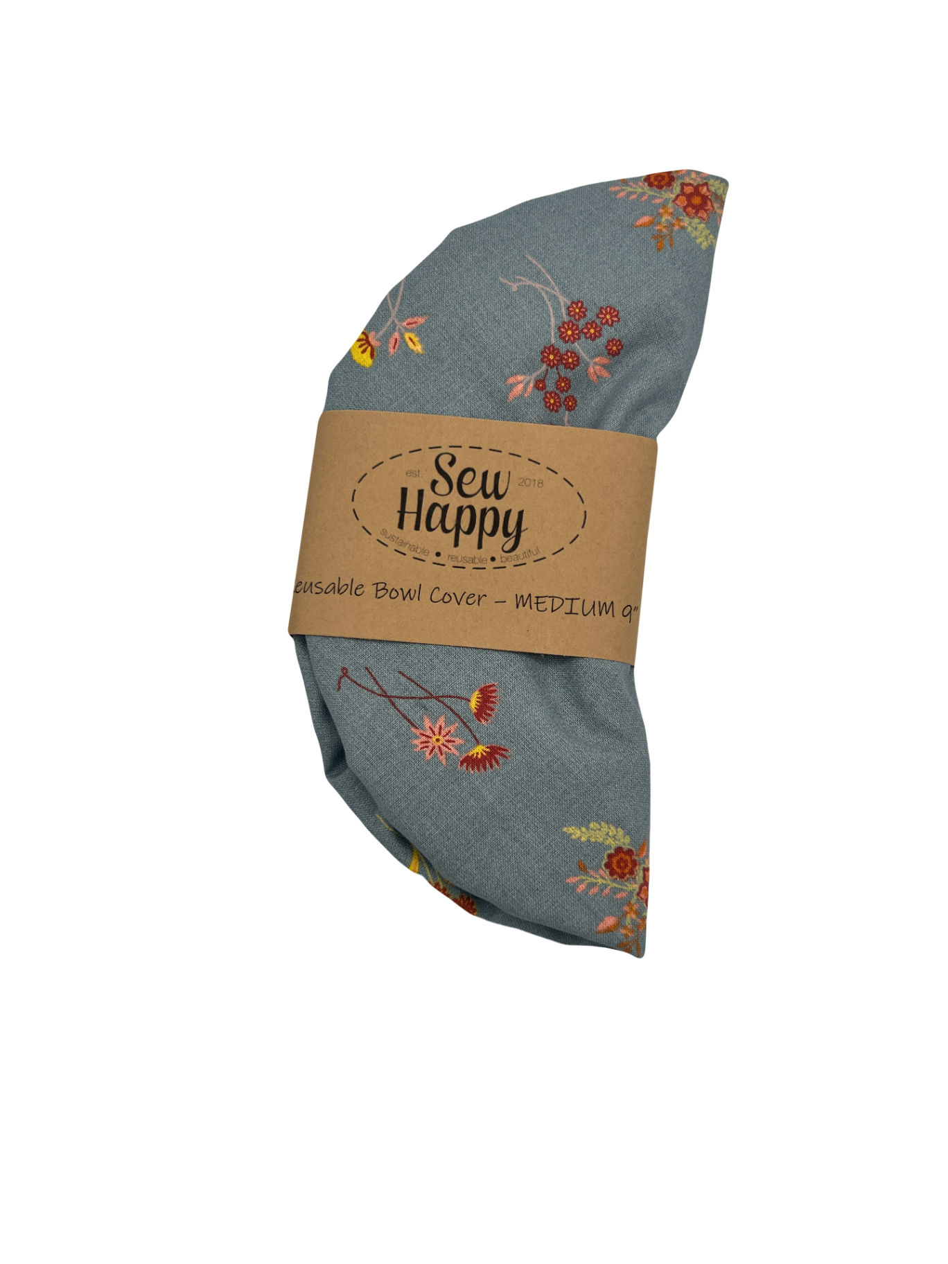 Reusable Bowl Cover - Medium 9" - Blue Floral