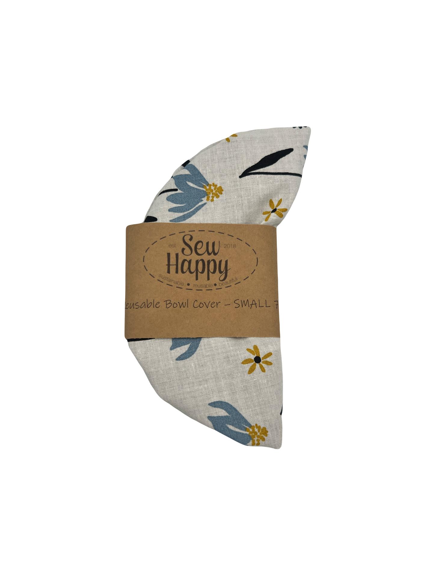 Reusable Bowl Cover - Small 7" - White Florals