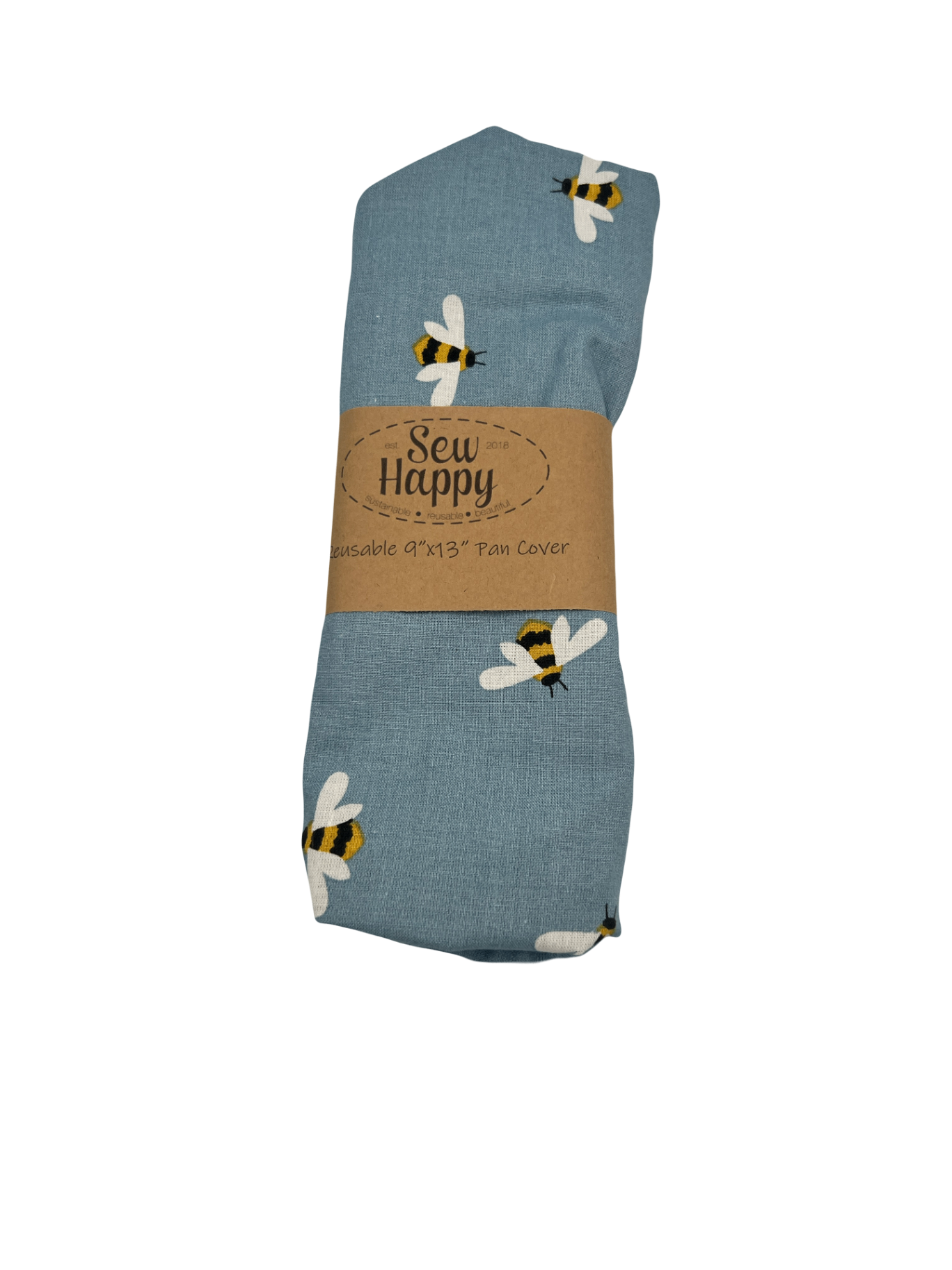 Reusable 9"x13" Pan Cover - Blue Bumble Bees
