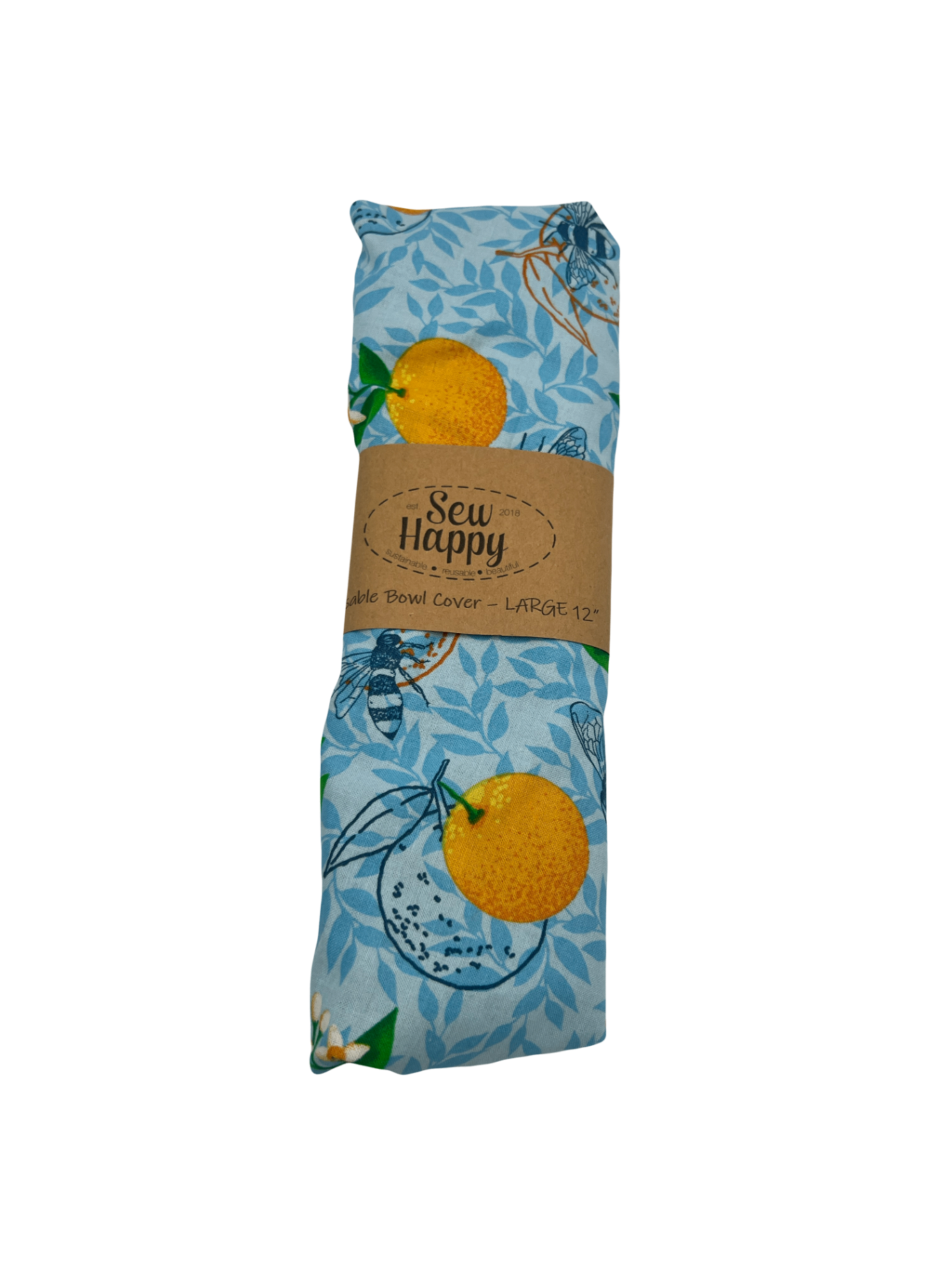 Reusable Bowl Cover - Large 12" - Clementines