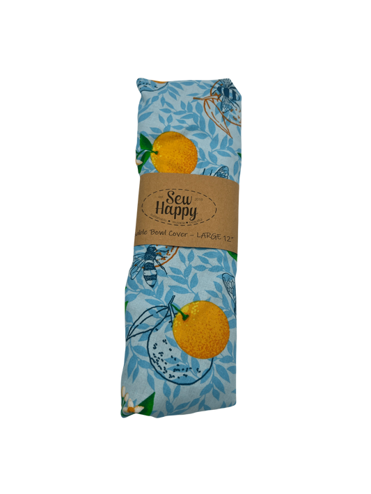 Reusable Bowl Cover - Large 12" - Clementines