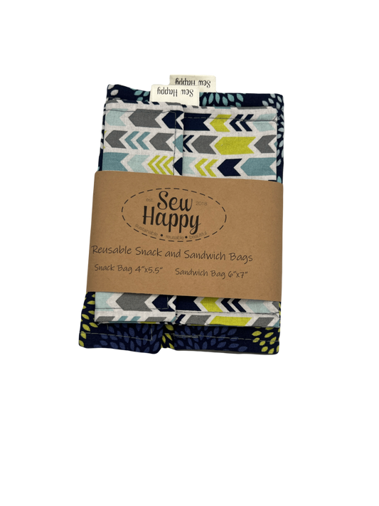 Reusable Snack and Sandwich Bags - Geometric
