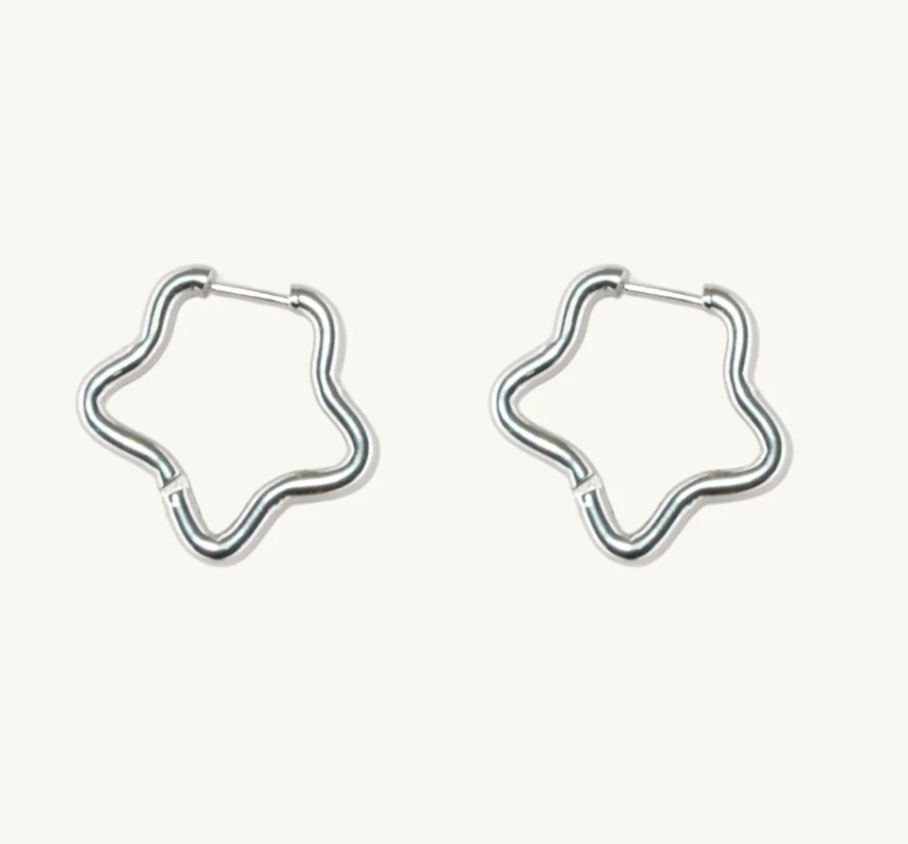Starship II Hoops in Silver 