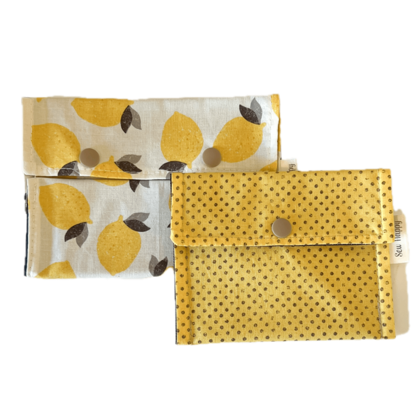 Reusable Snack & Sandwich Bags - Lemons &  Polka Dots
