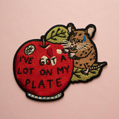 A Lot On My Plate Sticky Patch | Embroidered Sticker Patch
