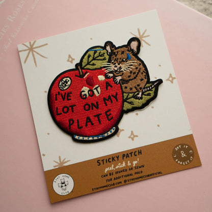A Lot On My Plate Sticky Patch | Embroidered Sticker Patch
