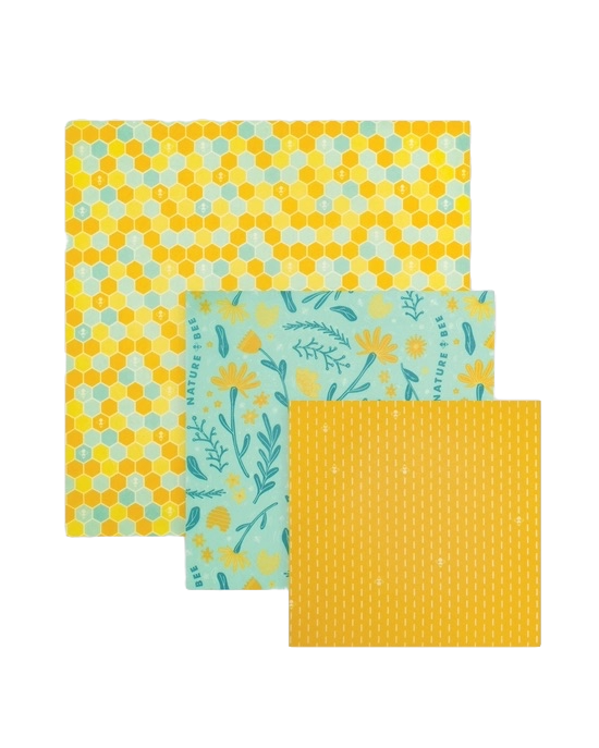 Set of 3 Reusable Beeswax Food Wraps