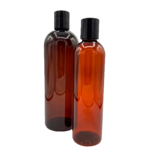 Amber Clear Plastic Bottle with Squeeze Cap