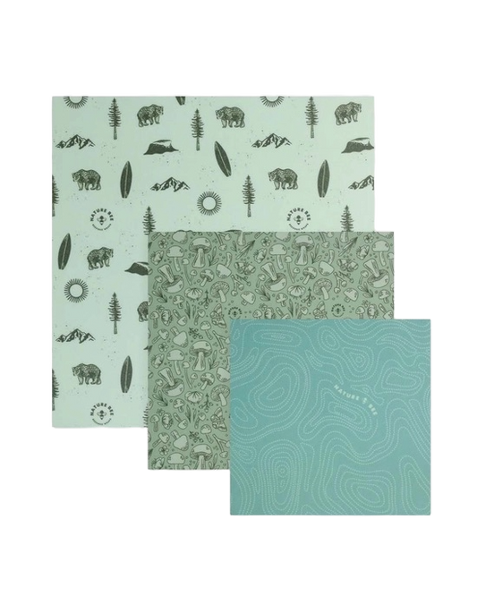 Set of 3 Reusable Beeswax Food Wraps