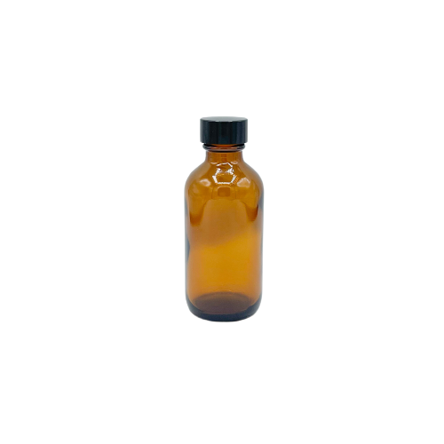 Small Amber Glass Bottle with Plain Cap