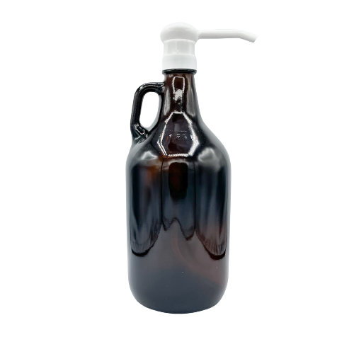 1/2 Gallon Amber Pistol Grip Jug with Pump