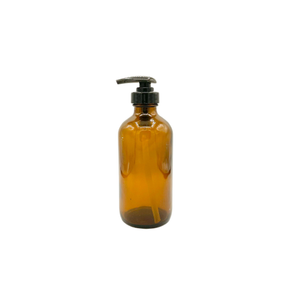 Amber Glass Bottle with Black Pump