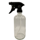 Clear Glass Bottle with Black Trigger Spray