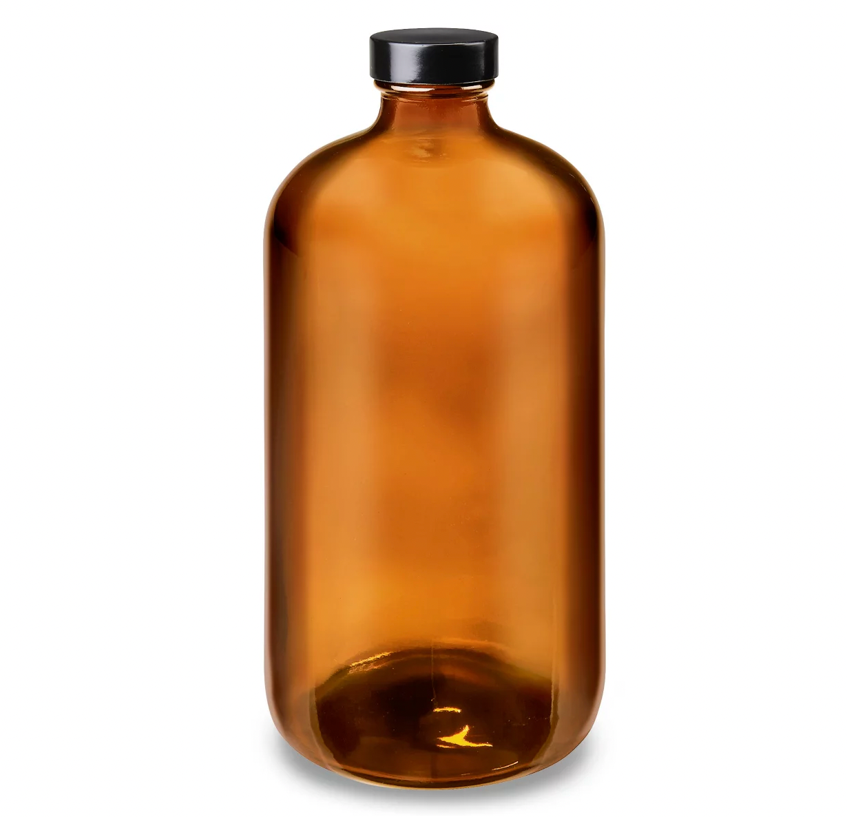 Amber Glass Bottle with Plain Cap