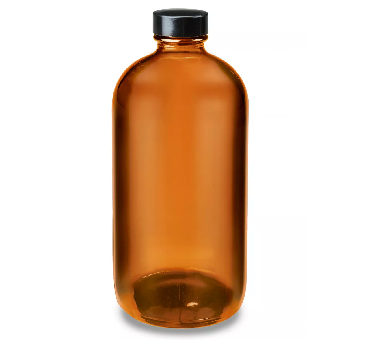 Amber Glass Bottle with Plain Cap