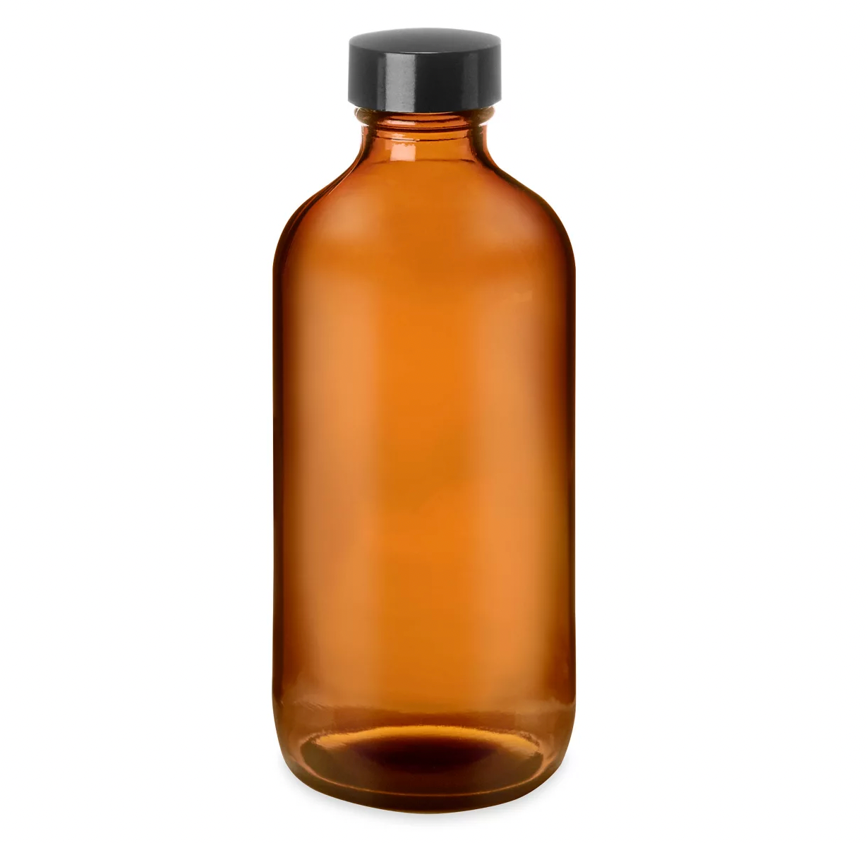 Amber Glass Bottle with Plain Cap