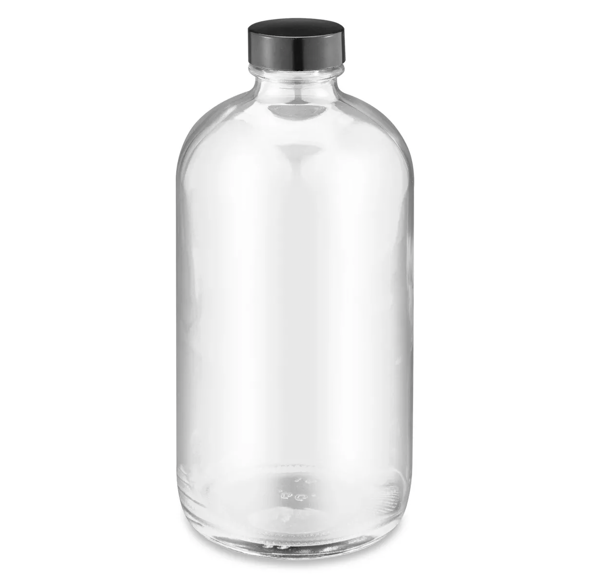 Clear Glass Bottle with Plain Cap