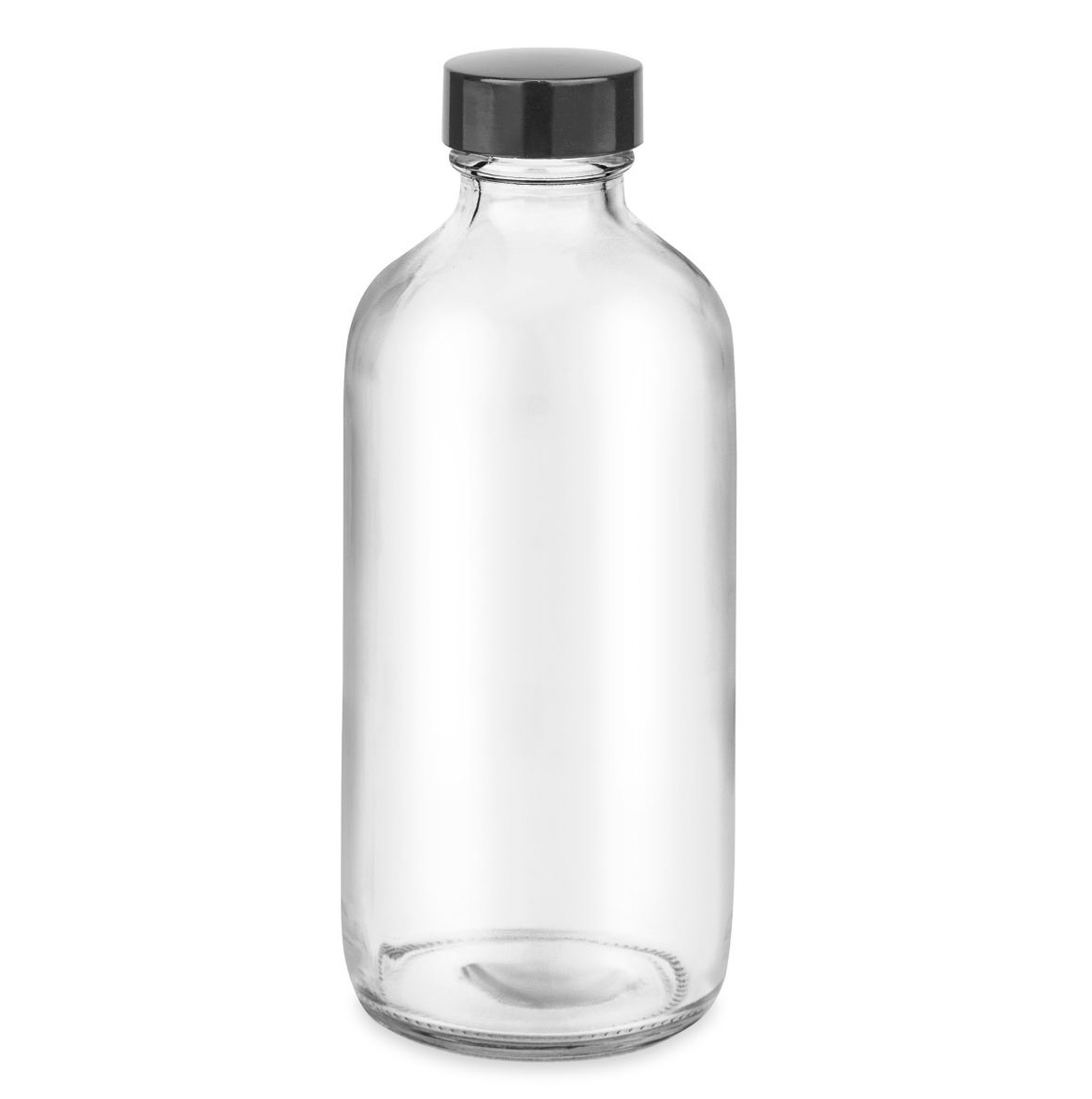 Clear Glass Bottle with Plain Cap